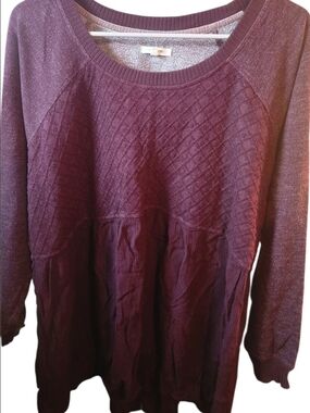 Maurices Burgundy Knit Tunic  Sweater-Size 2x (18/20W)